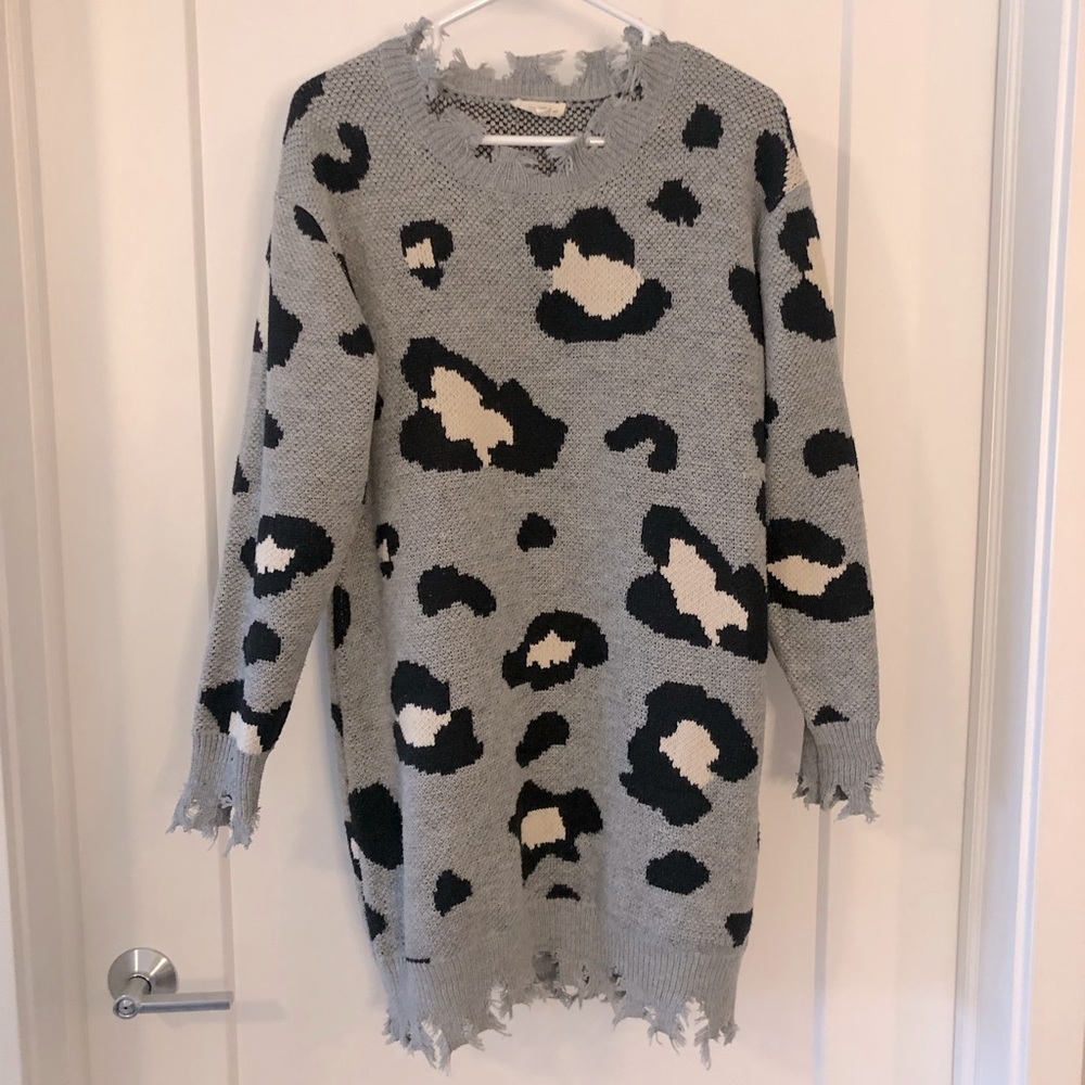 leopard print sweater dress